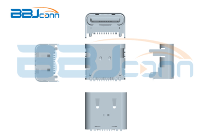 TYPE-C 16P female seat L=8.0 CH=3.18 pad height 1.60 board 4-pin plug with column terminal SMT